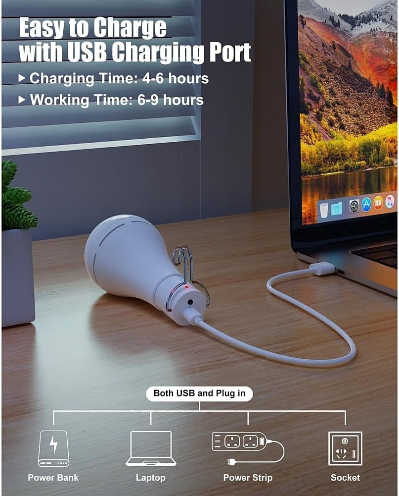 2 шт. 9 Вт портативный зарядный шаровой плафон для освещения кемпинга аварийный светильник с дистанционным управлением для освещения походной палатки 2026 - $29.99 –P15