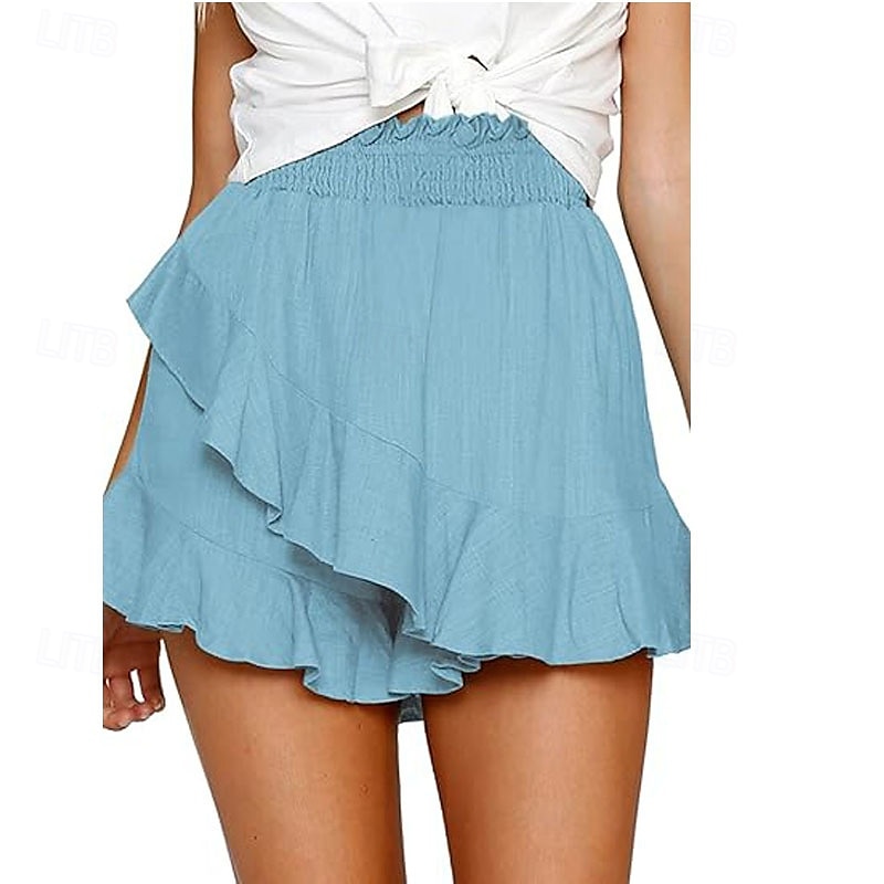 Pentru femei Pantaloni scurți inspirați din in Pantaloni Scurți Pantaloni Șic Stradă Casual Scurt Natural Simplu Bufantă Talie elastică Confortabil Respirabilitate Exterior În aer liber Ieșire Plajă 2025 - $17.99 –P4