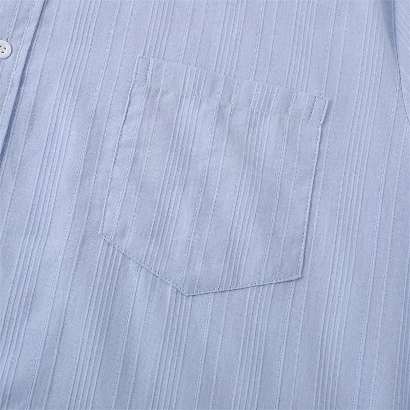 Herr Skjorta Casual skjorta Knapp upp skjorta Slät Semester Gata Svart Vit Gul Armégrön Kortärmad Kavajslag Sommar Kläder Button-Down 2025 - $25.99 –P5