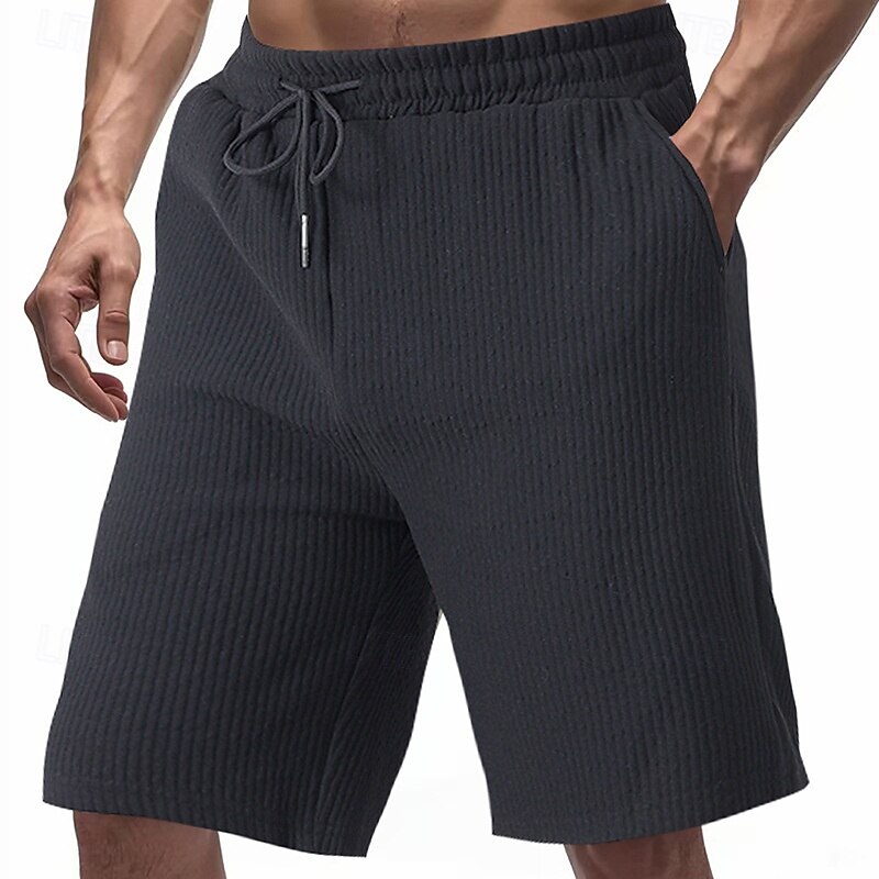 Men's Sweat Shorts Shorts Bermuda shorts Running Shorts Casual Shorts Drawstring Elastic Waist Plain Comfort Sports Short Yoga Daily Gym Athleisure Black White Micro-elastic 2025 - $17.99 –P9