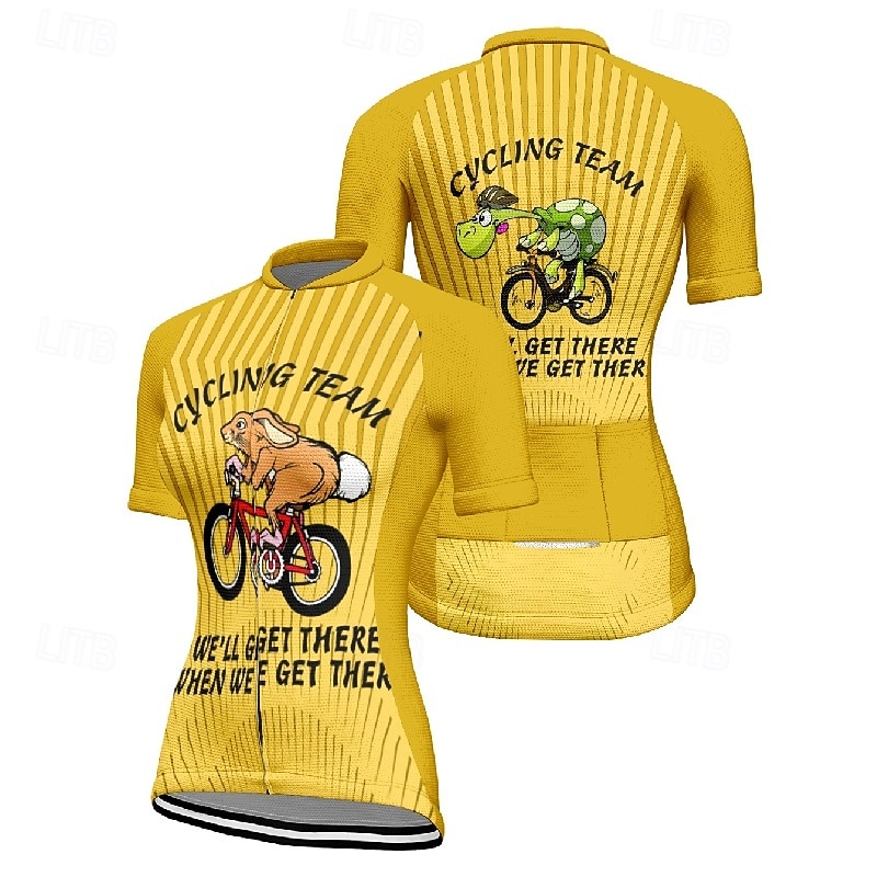 Women's Cycling Jersey Graphic Stripes Short Sleeve Bike Tee Tshirt Jersey with 3 Rear Pockets Mountain Bike MTB Quick Dry Anatomic Design Wicking Breathable Sports Pink Blue Orange Clothing Apparel 2025 - $23.99 –P12