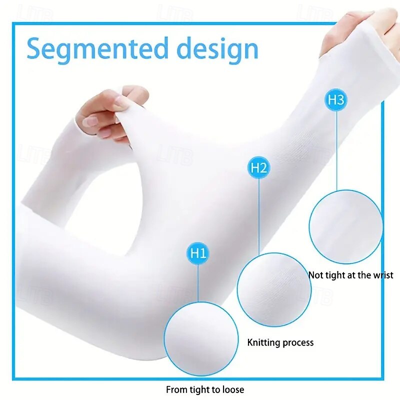 Two (1 pair) Women's Ice Silk Arm Sleeves Sports Sleeves Sunscreen Gloves Cool Gloves for Running Fishing Cycling 2025 - $5.99 –P5