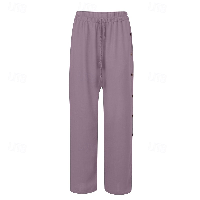 Mujer pantalones Pantalones Casual Longitud total Cintura Media Plano Hebilla Diseño de cordón elástico Al Aire Libre Cómodo Festivos Ropa Cotidiana Fin de semana Rojo oscuro Magenta Verde oscuro Gris 2025 - $18.99 –P14