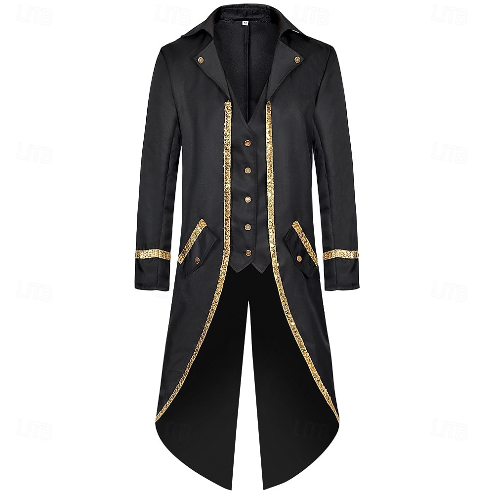 Rétro Vintage Rococo Médiéval Manteau Smoking Queue-de-pie Homme Royal Halloween Carnaval Soirée LARP Foire de la Renaissance Adulte Manteau Toutes saisons de 2025 ? $44.99 –P1