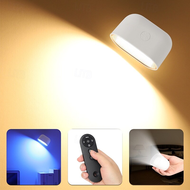 2025年 壁掛けライト 1個 磁気タッチ RGB 調光 USB充電 リモコンコントロール 360度回転 ベッドサイド 壁画 階段 読書灯 コレクション – $31.99 –P13