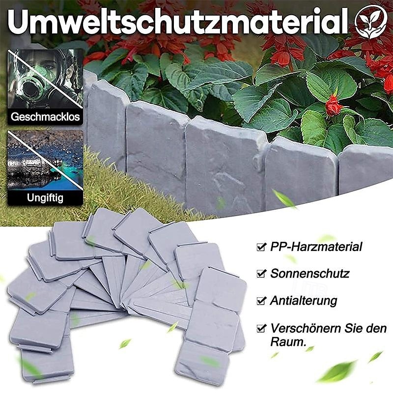 5 stuks gazonranden kunststof steenlook tuinborder polypropyleen bloemperkrand palissade tuin decoratief 2025 - $13.99 –P3