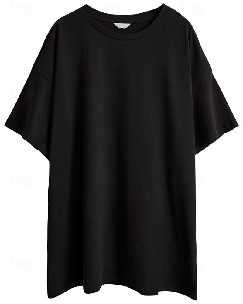 Femmes Chemise en lin Chemisier Uni Occasionnel Manche Courte Col ras du cou Hauts Réguliers Quotidien Fête Sortir Noir Jaune Rose Claire Abricot Été de 2025 ? $30.99 –P15