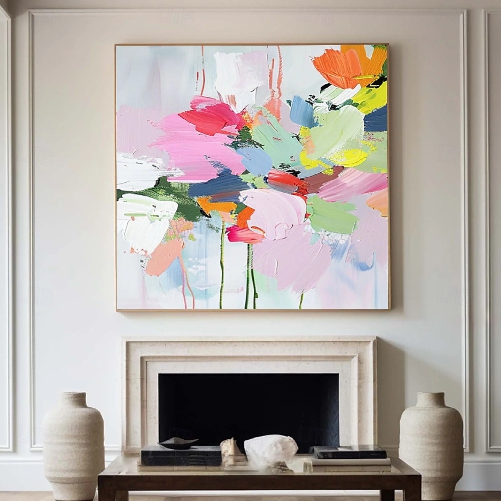 dipinto a olio dipinto a mano con puntini colorati, dipinto a olio su tela, dipinto astratto moderno strutturato, arte murale fatta a mano, dipinto floreale 3d, arte contemporanea, grande arte murale, del 2025 a $82.99 –P5