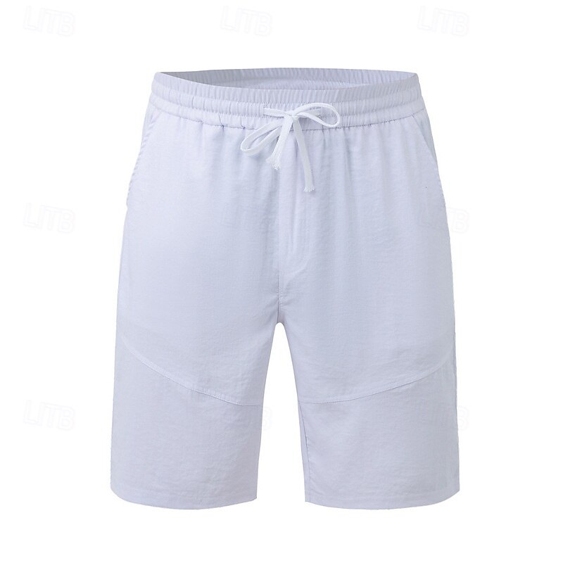 Men's Shorts Summer Shorts Beach Shorts Casual Shorts Pocket Drawstring Elastic Waist Plain Comfort Breathable Short Outdoor Vacation Sport Casual Black White 2025 - $17.99 –P8