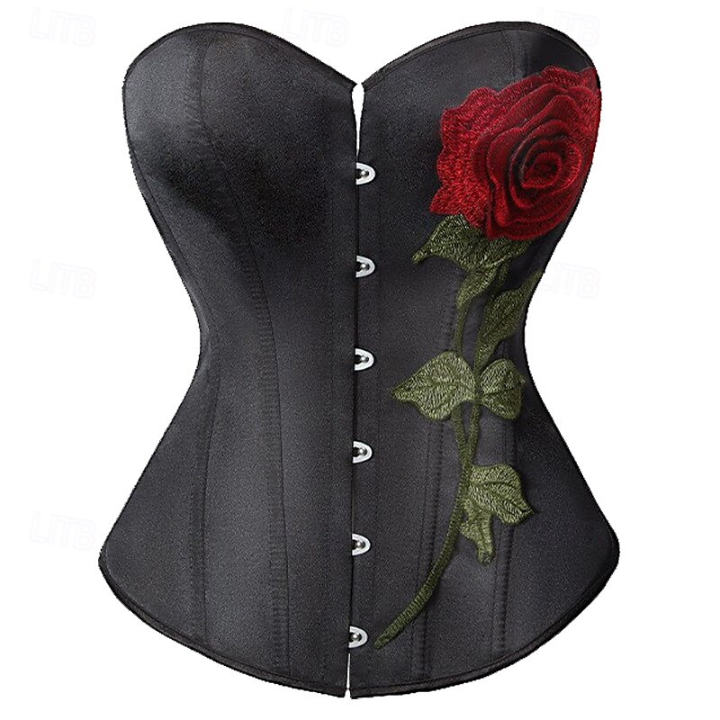 Rococò Completo Mascherata Corsetto Overbust Cosplay Controllo della Pancia Push-Up Jacquard Jacquard Per donna Reale Mascherata Feste Carnevale di Venezia Adulti Corsetto del 2025 a $26.99 –P4