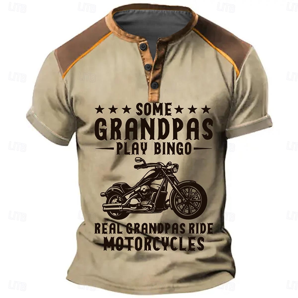 Homme Moto papy T-shirt Chemise Henley Manche Courte Impression 3D Mode Occasionnel street style Occasionnel Quotidien Sport en Plein Air Printemps & Été Bleu Rose Claire Vert Kaki Henley T-shirt de 2026 ? $22.99 –P7
