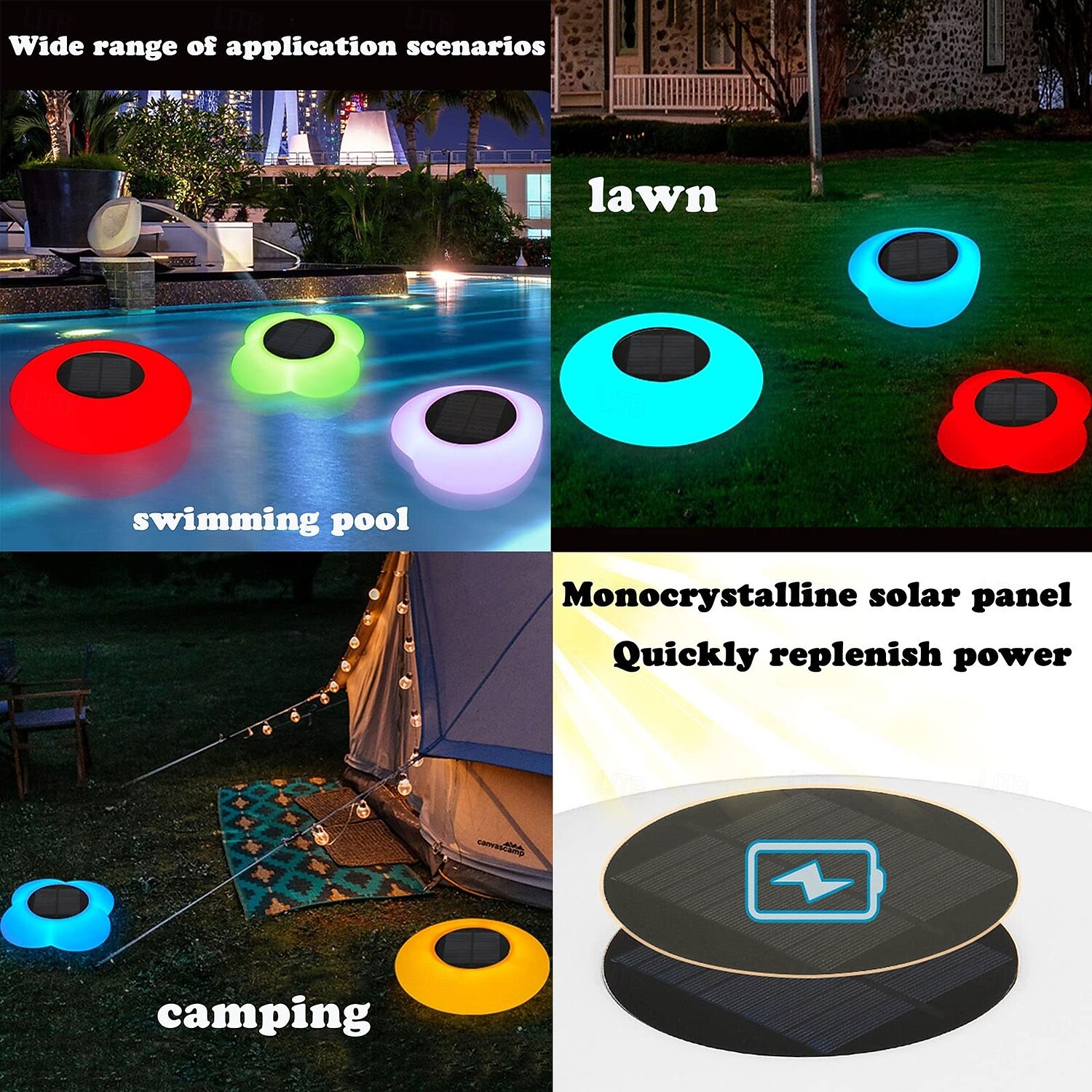 1 Pc Outdoor Solar Rgb Pool Light Waterproofremote Control, 16 Tone Light Fountain Pool Floating Light Landscape Light, Four Styles To Choose From 2025 - $60.99 –P3