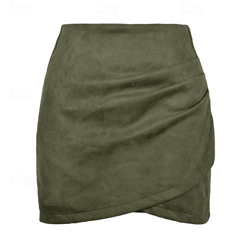 Női Szoknya Bodycon Divat Mini Közepes derekú Szoknyák Sima Fodrozott Mikroelasztikus Vakáció Utca Bor Fekete Rózsaszín Katonai zöld Nyár Poliészter 2025 - $21.99 –P8