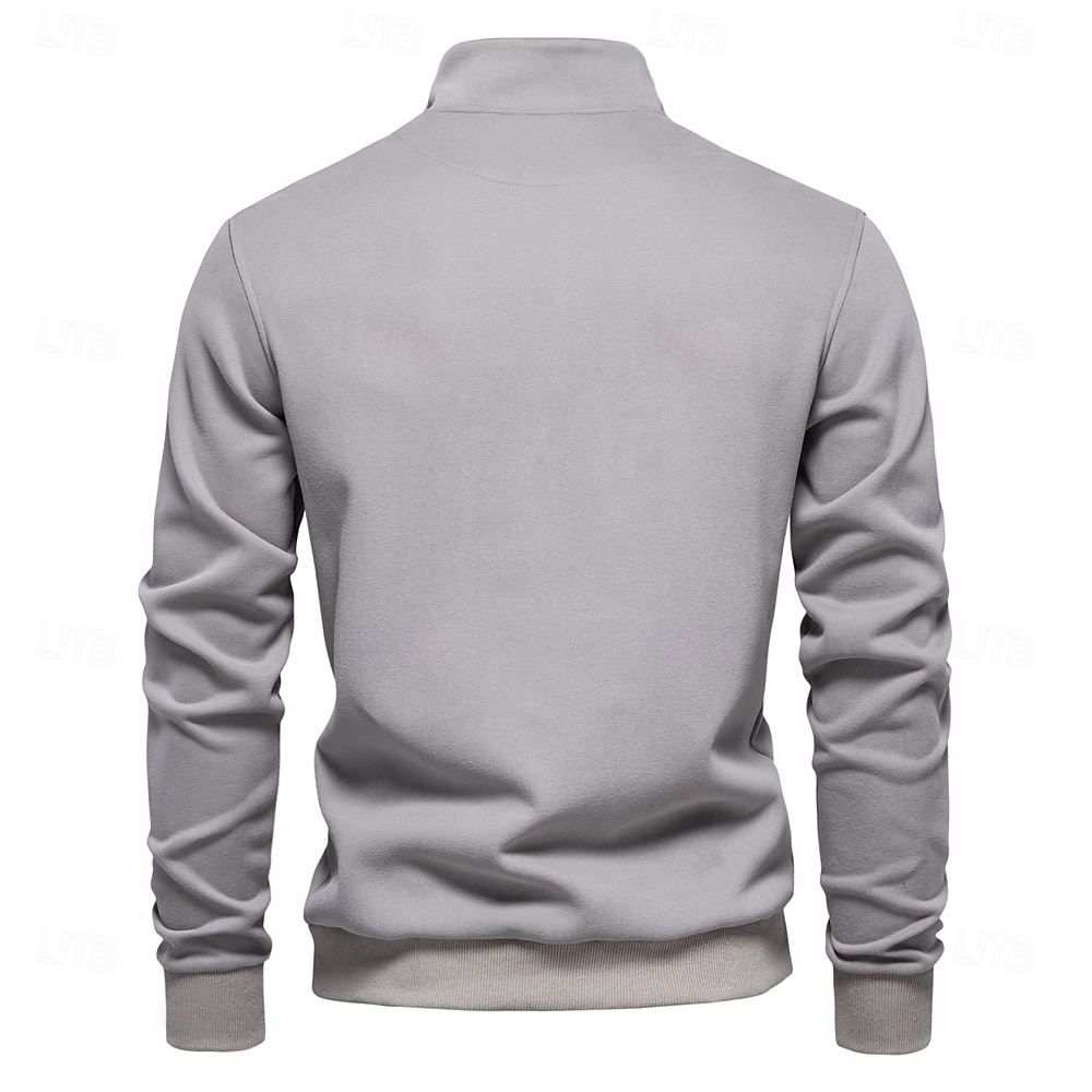 Homme Sweat à capuche quart zippé Noir Blanche bleu marine Gris Demi-zip Uni Polyester Occasionnel Athlétique Vêtement Tenue Pulls Capuche Pulls molletonnés manche longue de 2025 ? $31.99 –P12