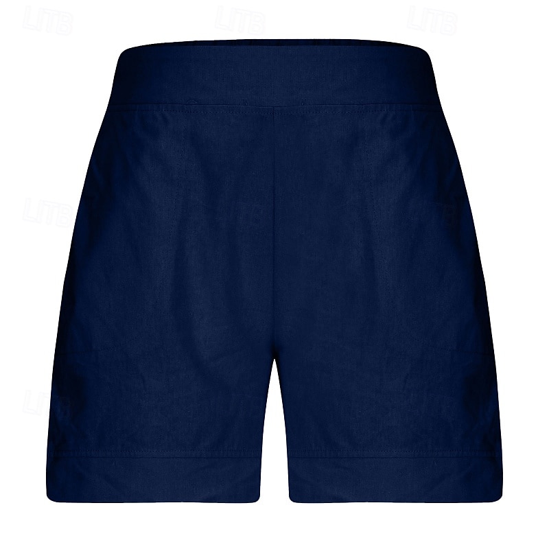 Per donna Pantaloncini in cotone e lino Shorts Pantaloni Eleganti Casual Corto Naturale Semplice Tasca Elastico in vita Comodo All'aperto Quotidiano Ferie Vinaccia Grigio Nero Bianco Estate del 2025 a $15.99 –P10