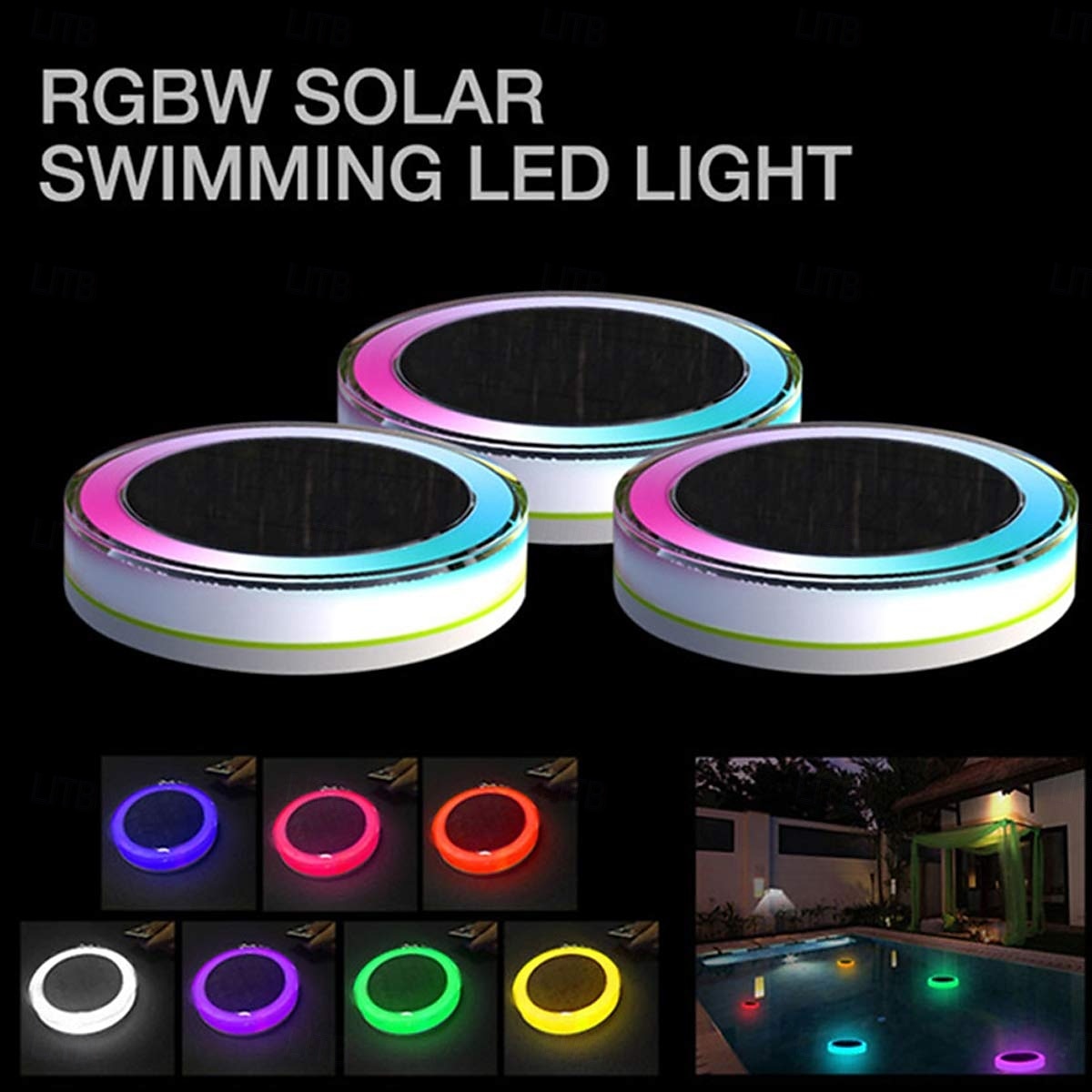 1 Pc Outdoor Waterproof Solar Pool Float Light Fountain Pool Landscape Light RGB16 Color Illusion Dimming Remote Control or APP Control Path Lawn Light 2025 - $71.99 –P1