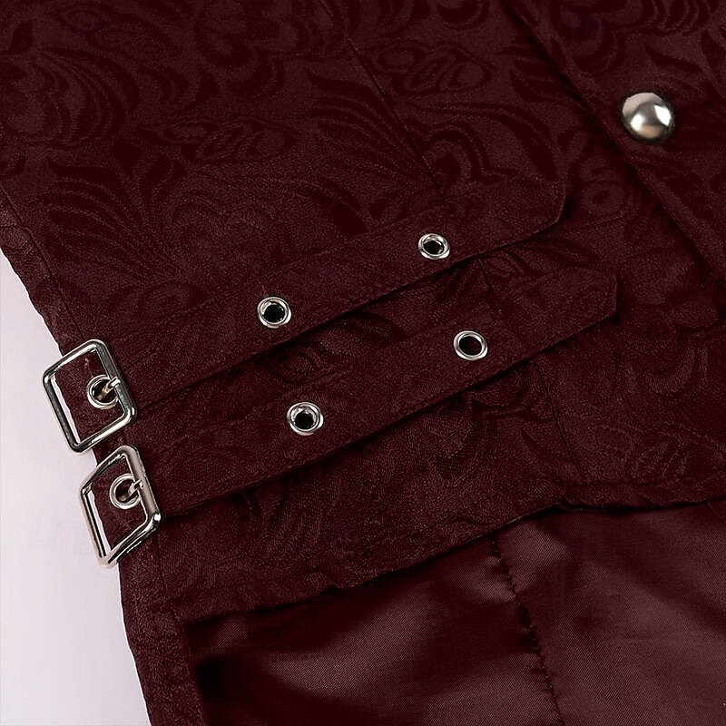 Punk og gotisk Victoriansk Steampunk سترة vest Prins Vampyrer Dobbeltkneppet Jacquardvevnad Herre Royal Halloween Karneval Ytelse LARP Ren Faire Voksne Vest Alle årstider 2025 - $36.99 –P21