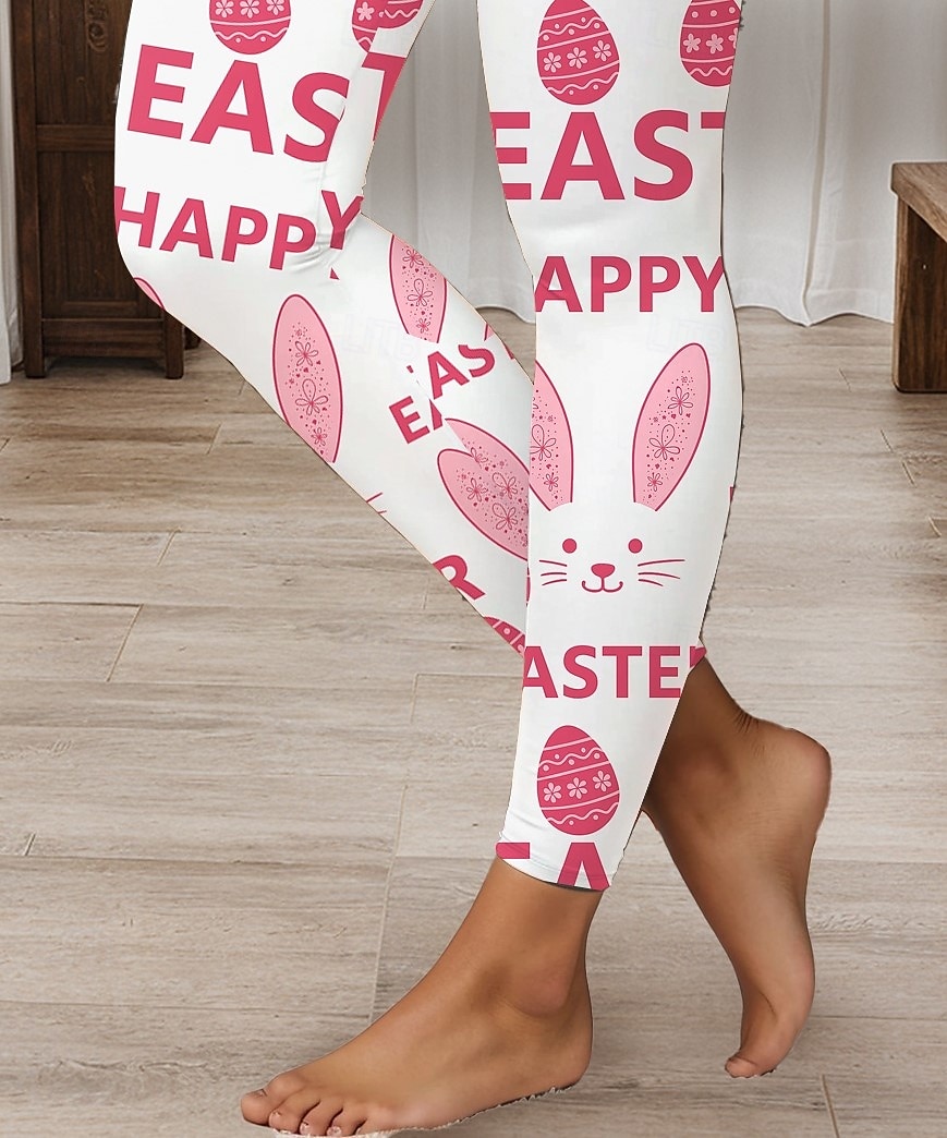 Påsk Kvinnors Leggings Byxor för Hög Midja Mage Kontroll Kaninägg Tryckt Yoga Roliga Kanin Stretchbyxor 2025 - $19.99 –P3