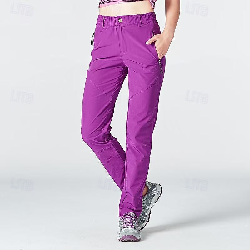 Naisten Vaellushousut Kesä Ulko- Ihoystävällinen Nopea kuivuminen Vetoketjullinen tasku Monitasku Housut Alaosat Joustava vyötärö Musta Purppura Spandex Retkeily ja vaellus Kalastus Kiipeily M L XL 2025 - $34.99 –P4