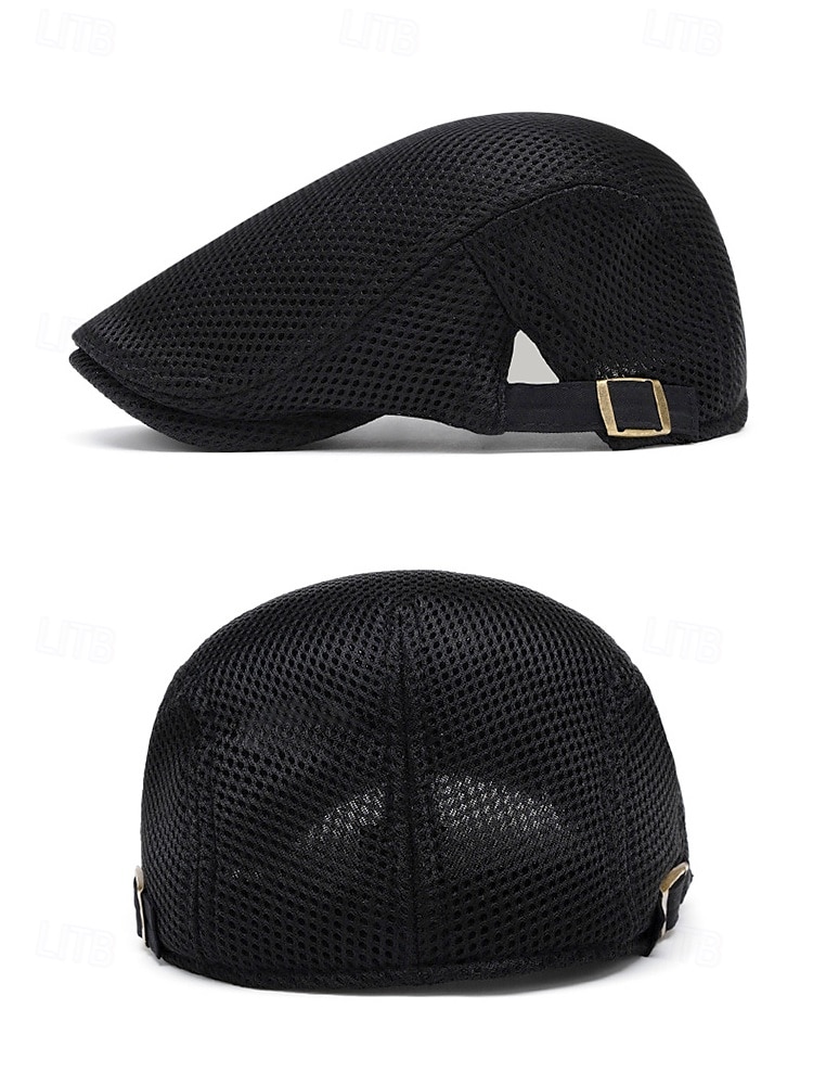mäns casual mesh platt keps - lätt och andningsbar design med justerbara remmar, flera färger, moderiktig för utomhusaktiviteter, sport och dagligt slitage 2025 - $11.99 –P7