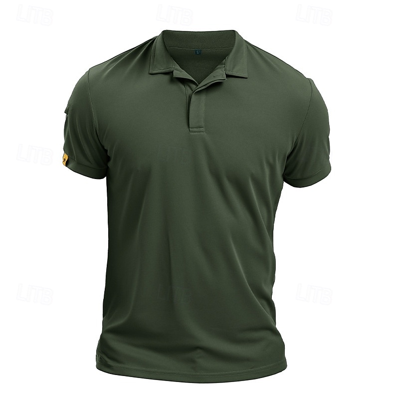 Men's Golf Shirt Golf Polos Shirts Work Casual Lapel Short Sleeve Basic Modern Plain Patchwork Buttons Summer Regular Fit Blue Sky Blue Army Green Golf Shirt 2025 - $23.99 –P2