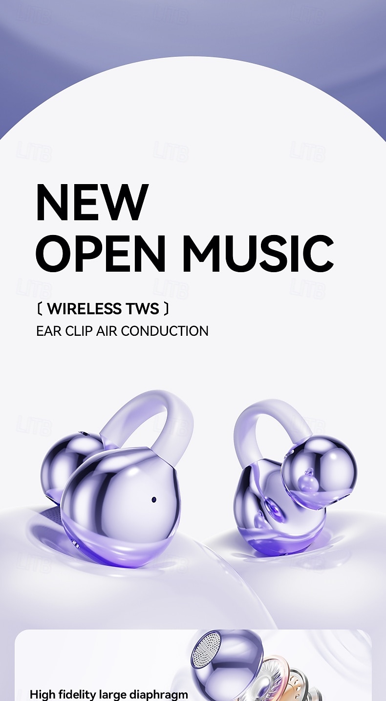 m91 hands free телефон гарнитура для вождения ушная клипса bluetooth 5.3 стерео объемный звук hifi для фитнеса тренажерный зал тренировки путешествия развлечения 2025 - $25.99 –P2
