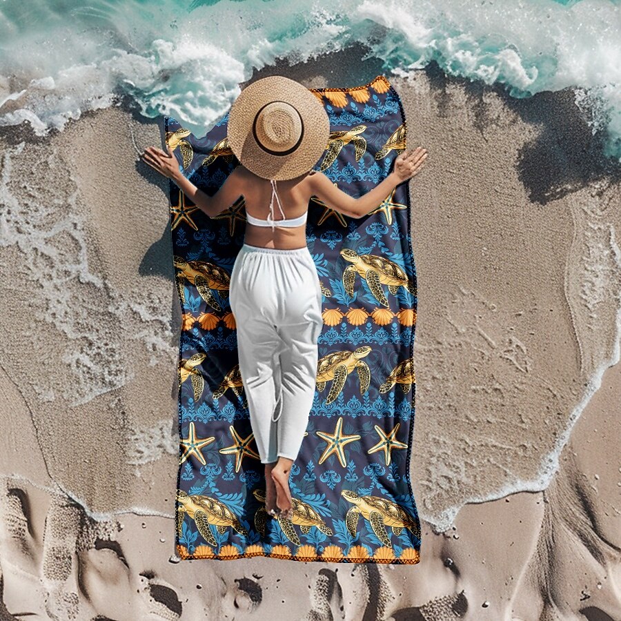 telo mare stampato, telo mare leggero e anti-sabbia ad asciugatura rapida, ideale per viaggi, piscina e uso all'aperto del 2025 a $10.99 –P12