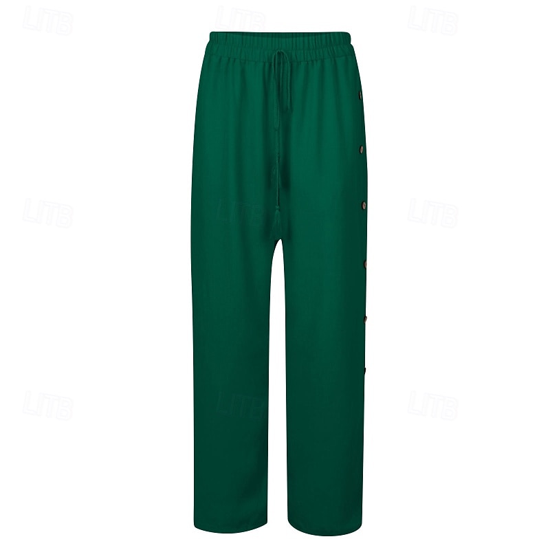 Mujer pantalones Pantalones Casual Longitud total Cintura Media Plano Hebilla Diseño de cordón elástico Al Aire Libre Cómodo Festivos Ropa Cotidiana Fin de semana Rojo oscuro Magenta Verde oscuro Gris 2025 - $18.99 –P12