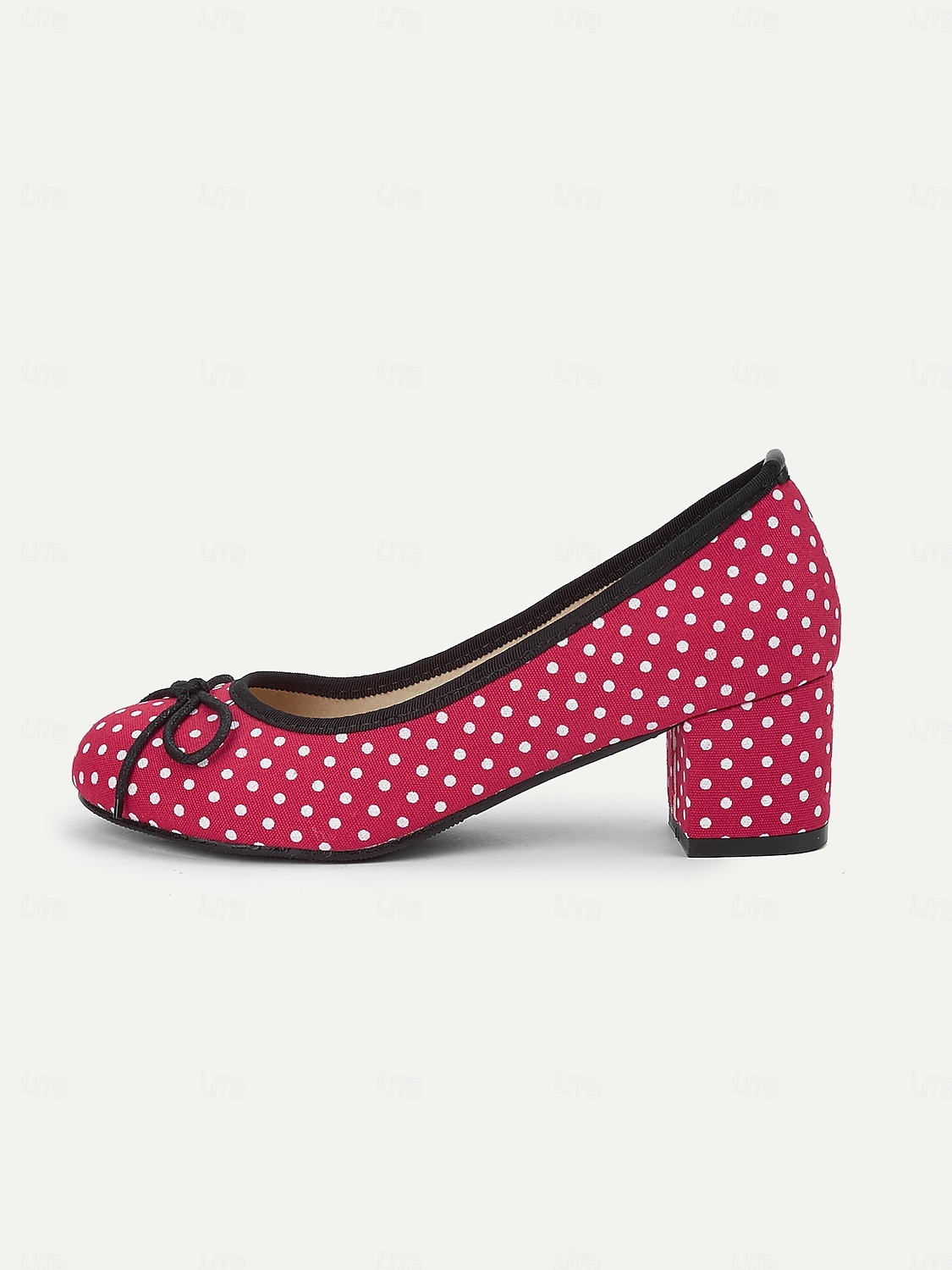 Rote Damen-Blockabsätze mit Punkten – Vintage-Pumps mit Schleife für Retro-Partys, Tanz und Outfits im Stil der 50er 2025 - $46.99 –P4