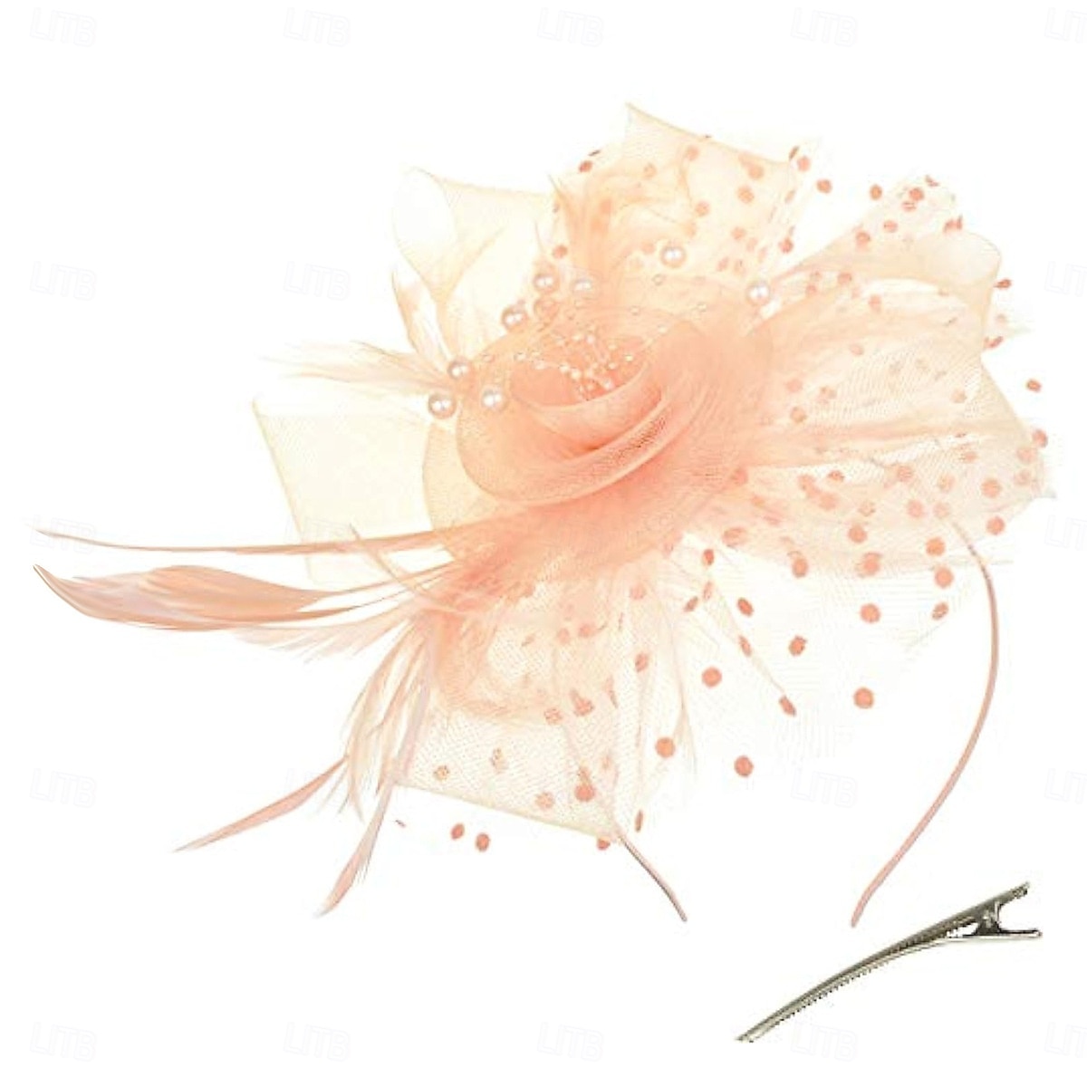 Tocados, sombrero de malla con flores para fiesta de té, tocado, velo, diadema para mujer, fiesta, boda 2025 - $38.99 –P8