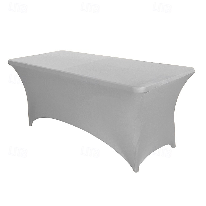 Housse de table en élasthanne pour table de 1,80 m, nappe extensible universelle ajustée pour fêtes, banquets, mariages et événements - noire de 2025 ? $23.99 –P1