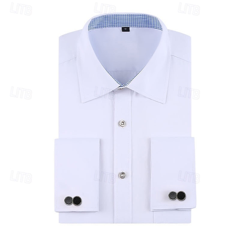 Hombre Camisa Camisa para Vestido Abotonar la camisa Línea Boda Diario Negro Blanco Amarillo Azul cielo Manga Larga Cuello Vuelto Primavera & Otoño Ropa Bolsillo 2025 - $28.99 –P2