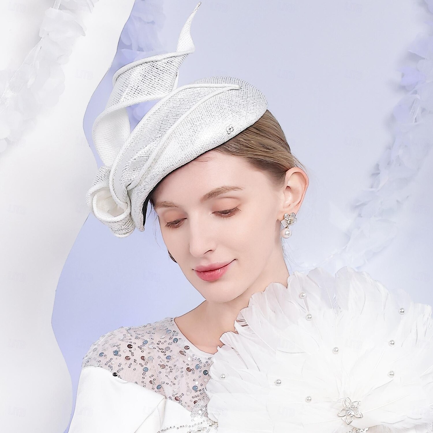 chapéus boina de fibra chapéu coco / chapéu cloche chapéu pillbox chá de casamento elegante casamento com emenda touca chapéu de 2025 por $38.99 –P3