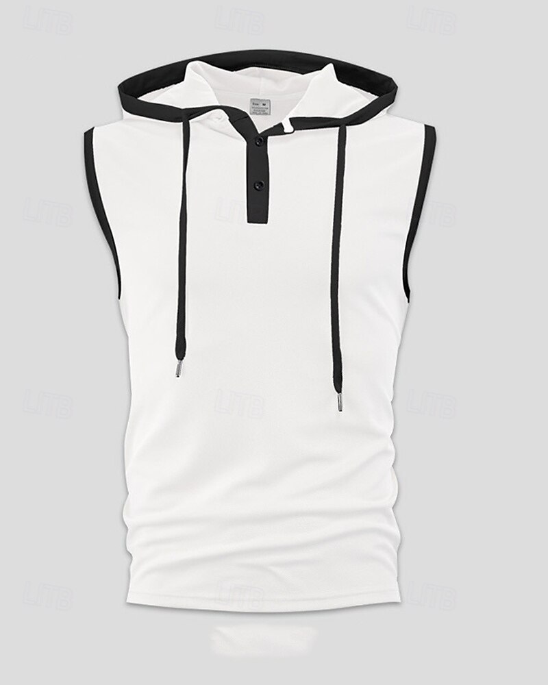 Hombre Camiseta sin mangas Top Camisetas Interiores Camisa sin mangas Sin Mangas Con Capucha Verano Bloque de color Moda Design Básico Retazos Vacaciones Calle Noche Negro Blanco Rojo Camiseta 2025 - $20.99 –P6