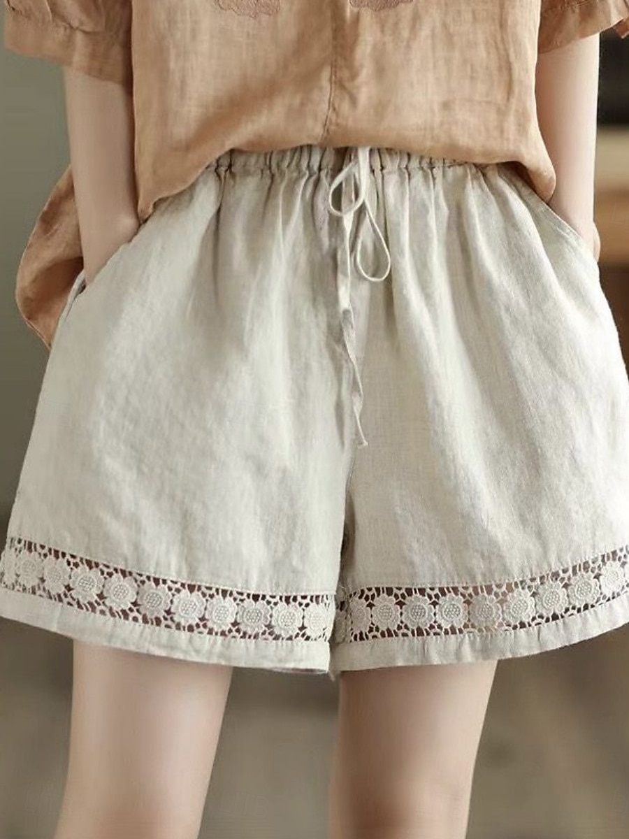 Mujer Pantalón corto Pantalones cortos de verano Pantalones cortos de playa Vacaciones Vintage Moda Corto Alta cintura Plano Correa Bolsillo Cintura elástica Comodidad Ligero Suave Microelástico 2026 - $19.99 –P2