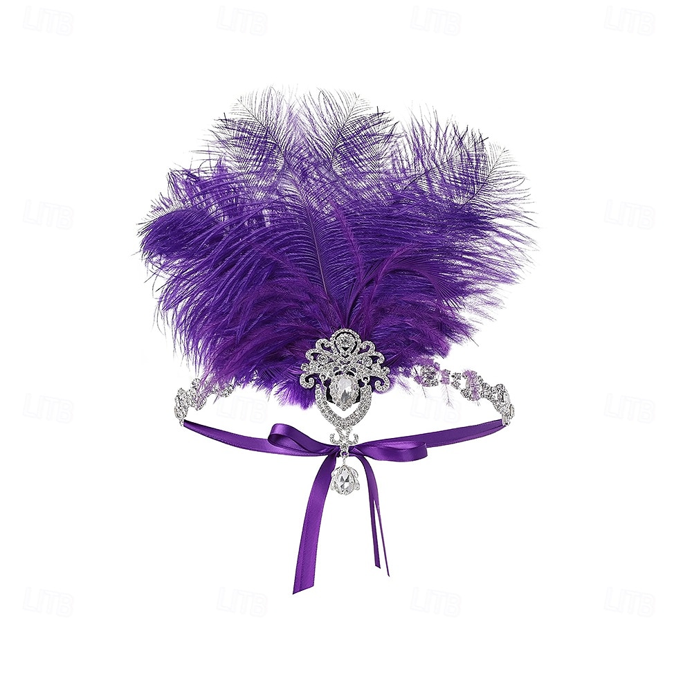 A nagy Gatsby Flapper fejpánt Gyöngyös karkötő Fülbevaló A nagy Gatsby Toll Retro Csillogó glitter Női Farsang Valentin nap Álarcos mulatság Party estélyi viselet Álarcos mulatság Fesztivál Felnőttek 2025 - $15.99 –P5