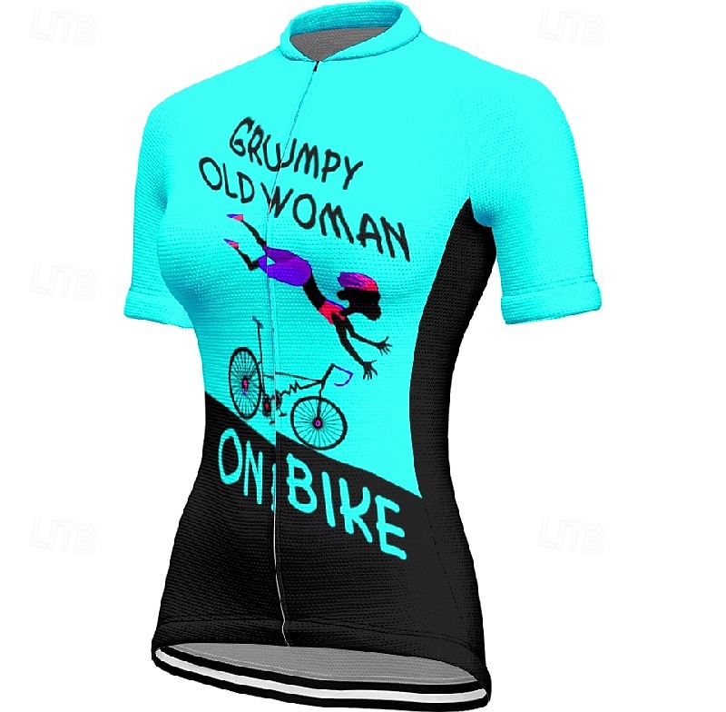 Damskie Koszulka rowerowa Graficzny Litery i cyfry Krótki rękaw Rower Tee Tshirt Dżersej z 3 tylnymi kieszeniami Kolarstwo górskie Szybkie wysychanie Anatomiczny kształt Odprowadzające wilgo 2026 - $23.99 –P1