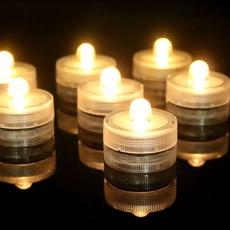 12/24 יחידות טבולה אורות נרות אלקטרוניים לבית דגים נוף תת מימי אורות נוף לחגי אקווריום חג המולד מסיבת יום הולדת קישוט הבית 2025 - $16.49 –P9