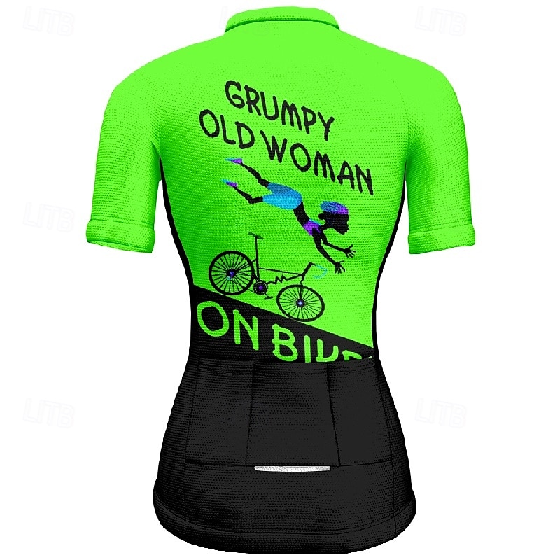 Damskie Koszulka rowerowa Graficzny Litery i cyfry Krótki rękaw Rower Tee Tshirt Dżersej z 3 tylnymi kieszeniami Kolarstwo górskie Szybkie wysychanie Anatomiczny kształt Odprowadzające wilgo 2026 - $23.99 –P19