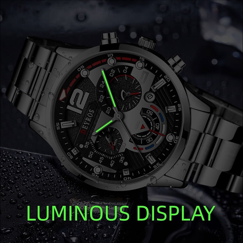 4-Piece Luxury and Fashionable Men's Watch and Arrow Necklace Bracelet and Ring Perfect for Business and Leisure 2026 - $19.99 –P9