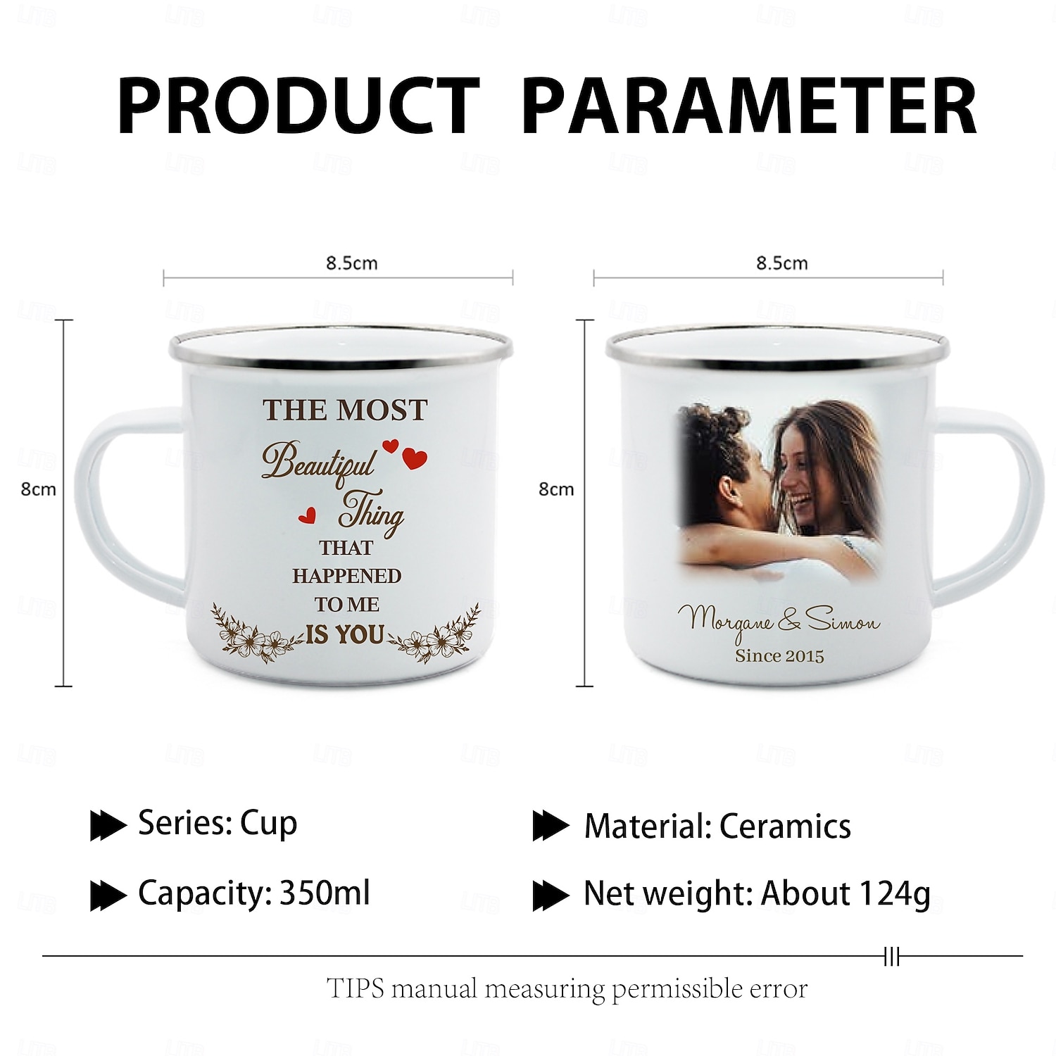 caneca de cerâmica personalizada com foto e texto personalizados, xícara de café personalizada com mensagem pessoal, presente para amantes de café, dia dos namorados, natal, aniversário de 2025 por $13.99 –P2