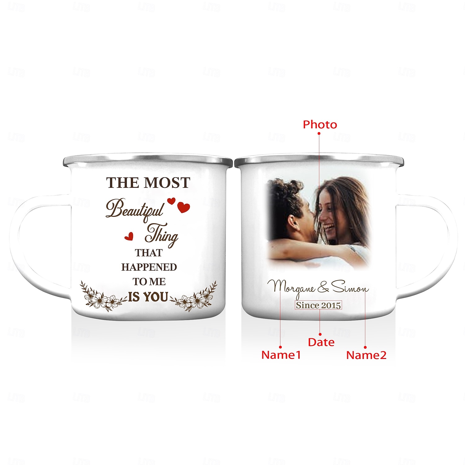 caneca de cerâmica personalizada com foto e texto personalizados, xícara de café personalizada com mensagem pessoal, presente para amantes de café, dia dos namorados, natal, aniversário de 2025 por $13.99 –P1