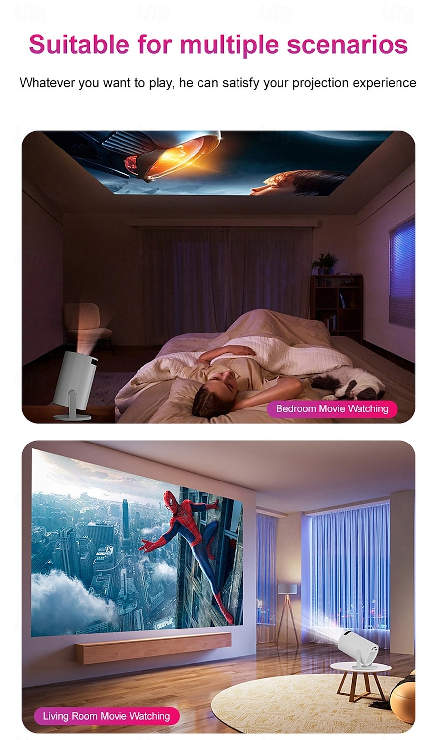 Y2S Home HD Projector Mini Portable Mini Children's Mobile Projector Hovering at Any Angle at 240 Degrees 480*360 2025 - $61.99 –P12