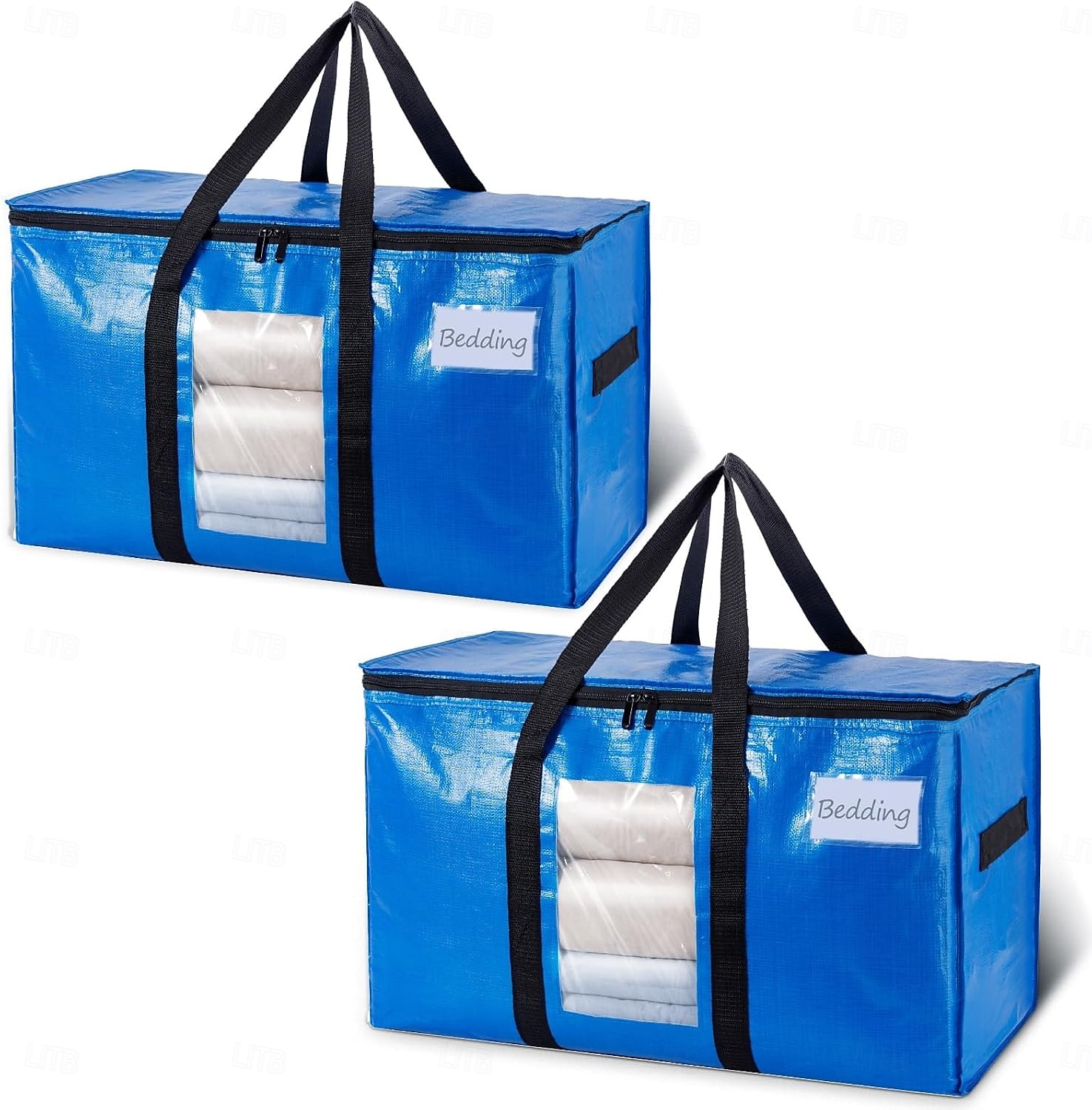 2 Pack Extra Large Moving Bags, Heavy Duty Totes for Storage with Visible Window, U-Shaped Around Handles, Storage Contrainer Box for Space Saving 2025 - $20.99 –P1