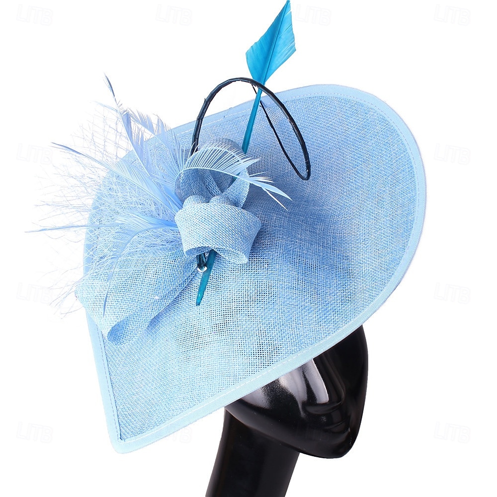 Kopfstück Federn Sinamay Hochzeit Abendgesellschaft Elegant Hochzeit Mit Feder Kopfschmuck Kopfbedeckung 2025 - $30.99 –P14
