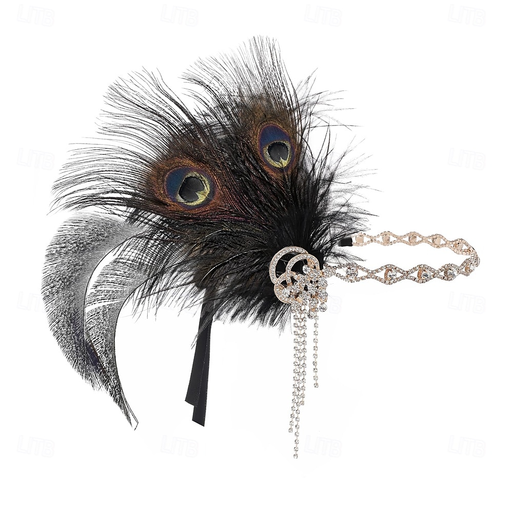 A nagy Gatsby Flapper fejpánt Gyöngyös karkötő Fülbevaló A nagy Gatsby Toll Retro Csillogó glitter Női Farsang Valentin nap Álarcos mulatság Party estélyi viselet Álarcos mulatság Fesztivál Felnőttek 2025 - $17.49 –P8