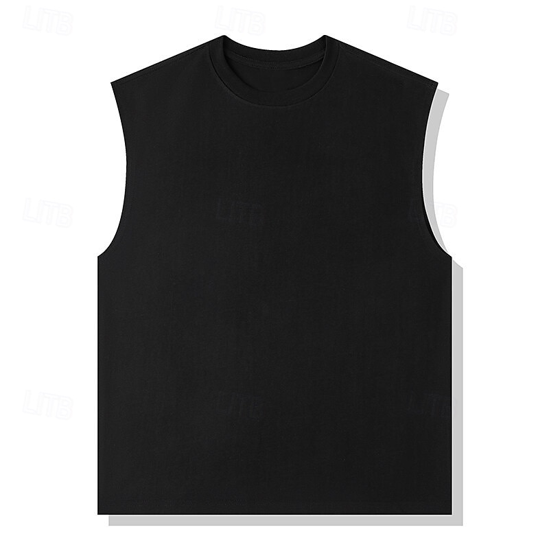 Bărbați Bluză Vest Top Sub Cămașă Cămașă fără mâneci Fără manșon Crewneck Vară Simplu Modă Designer Vacanță Stradă Ieșire Negru Alb Kaki Top tricou pentru bărbați 2025 - $12.49 –P5