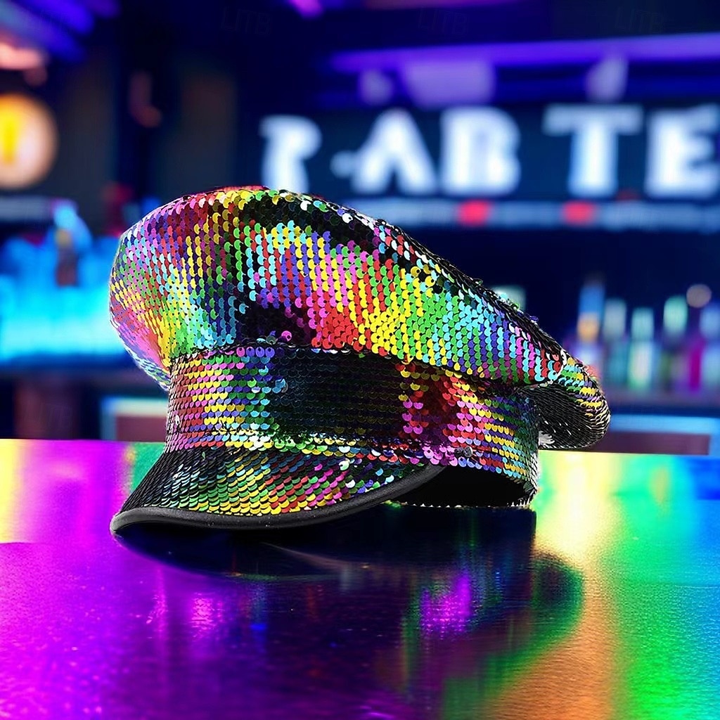 Stolthet Regnbåge Regnbågehatt Militär Paljett Unisex Vuxna Prideparad Pride månad Halloween Karnival Lätt karnevalsdräkt 2025 - $23.99 –P4
