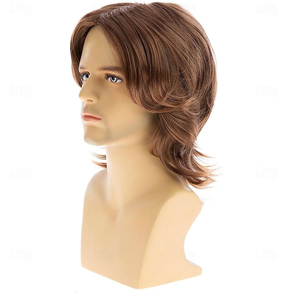 męska peruka brązowa krótka peruka syntetyczna cosplay kostium halloween włosy na przebranie 2025 - AU $34.19 –P3