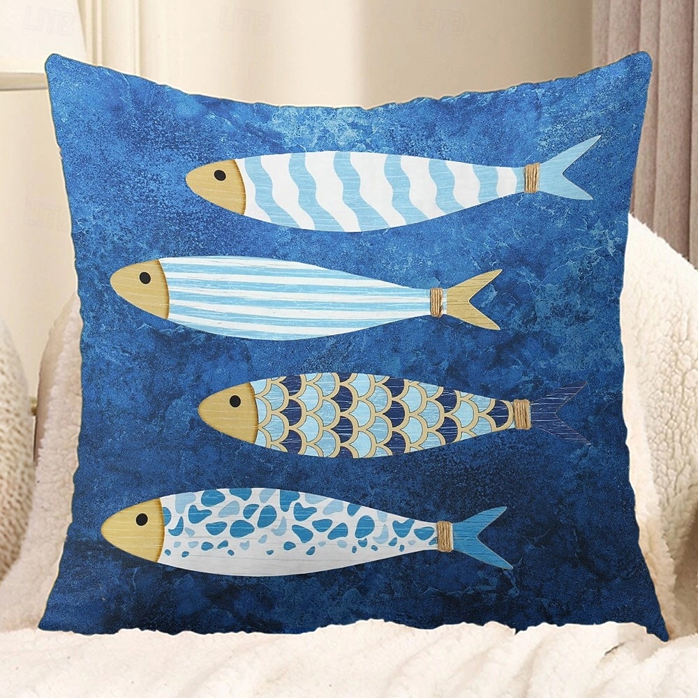 Capa de Almofada Decorativa com Conchas do Oceano 1PC Almofada Quadrada Macia para Sofá Capa de Almofada para Quarto Sala de Estar Cadeira de 2025 por $12.99 –P4